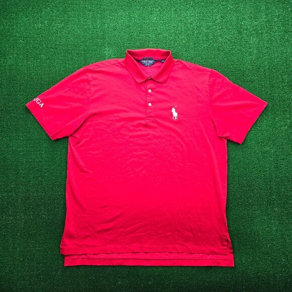 Polo Golf Ralph Lauren Polo Shirt Mens XL/2XL Red Short Sleeve Performance - Picture 1 of 9